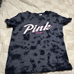 PINK Victoria's Secret Black Tie-Dye Women’s Tee